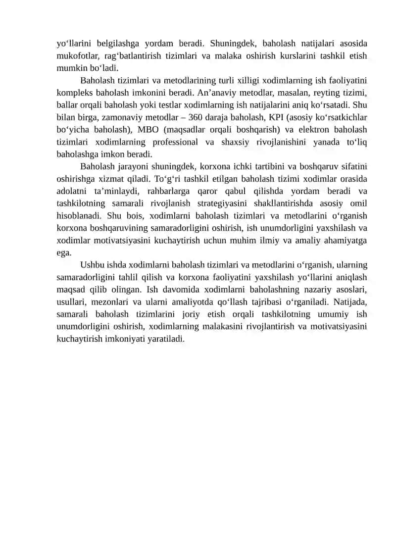 Xodimlarni baholash tizimlari va metodlari 3