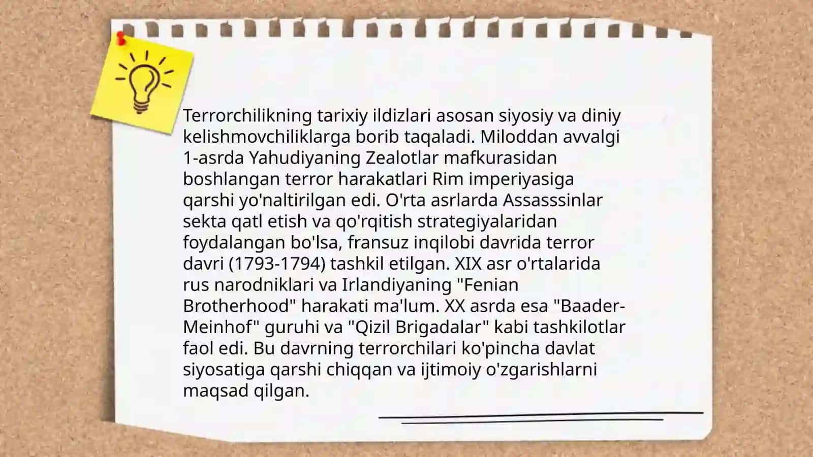 Terrorchilik harakatlarining vujudga kelish sabablari va tarixi 3