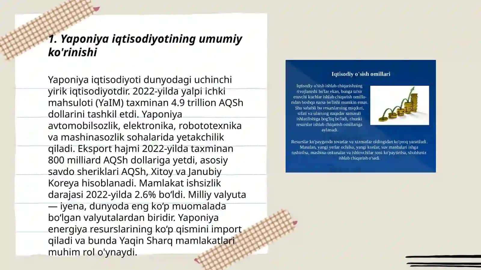 Yaponiya davlati iqtisodiyoti haqida malumotlar 3