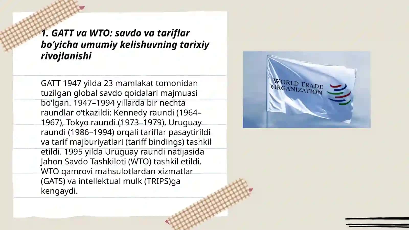 WTO savdo va tariflar boʻyicha umumiy kelishuv haqida toʻliq maʼlumot 3