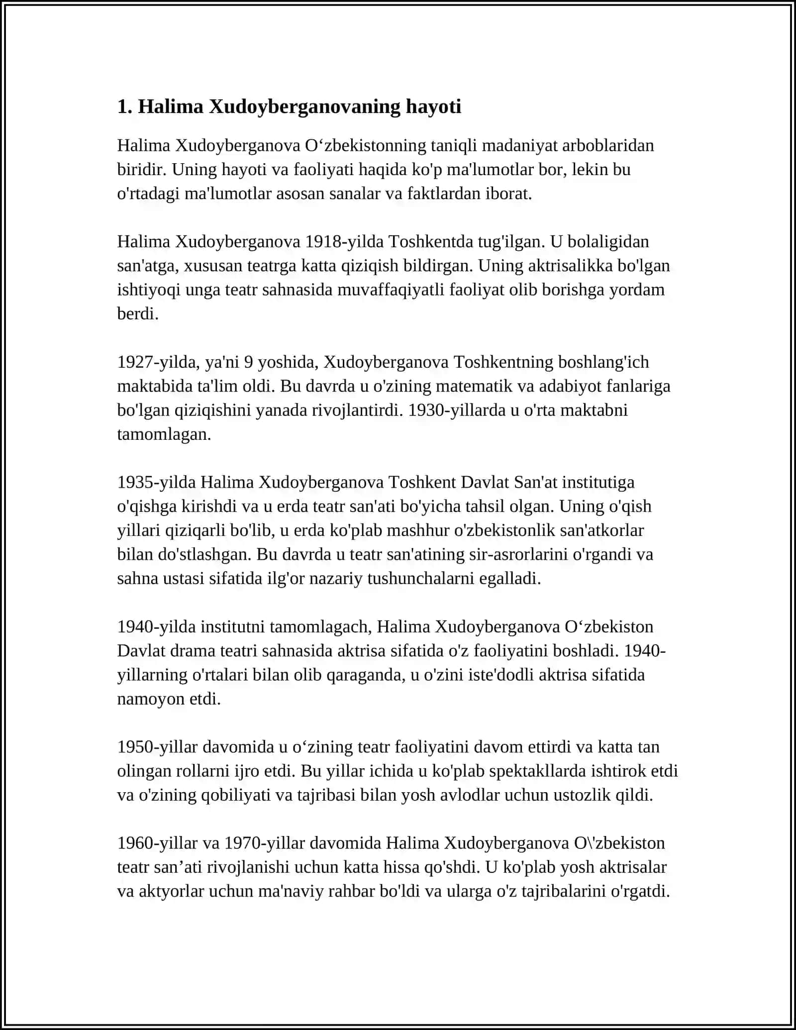 HALIMA XUDOYBERGANOVANING DORILAMON KUNLAR KELDI 3