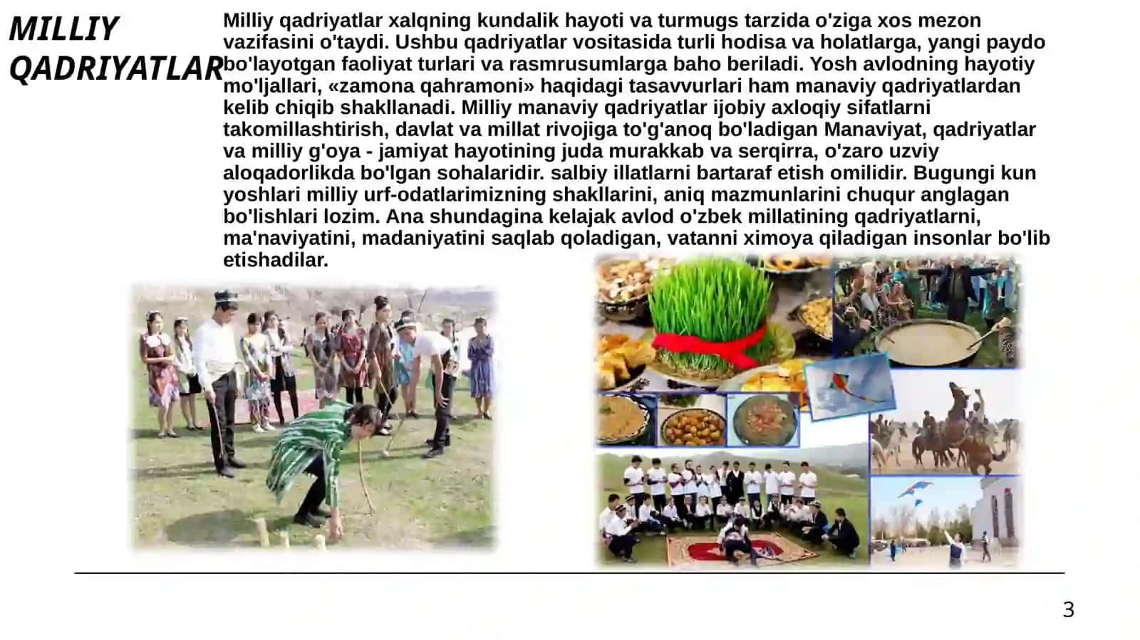 Milliy qadriyatlar 3