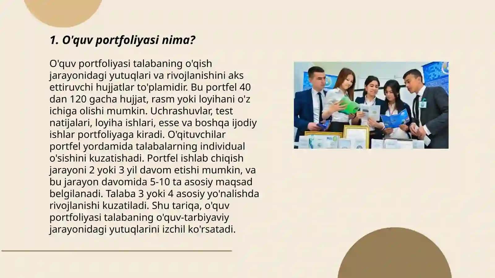 O'quv partfoliyasi talabalarning ijodiy faoliyatini rivojlantirish vositasi 3