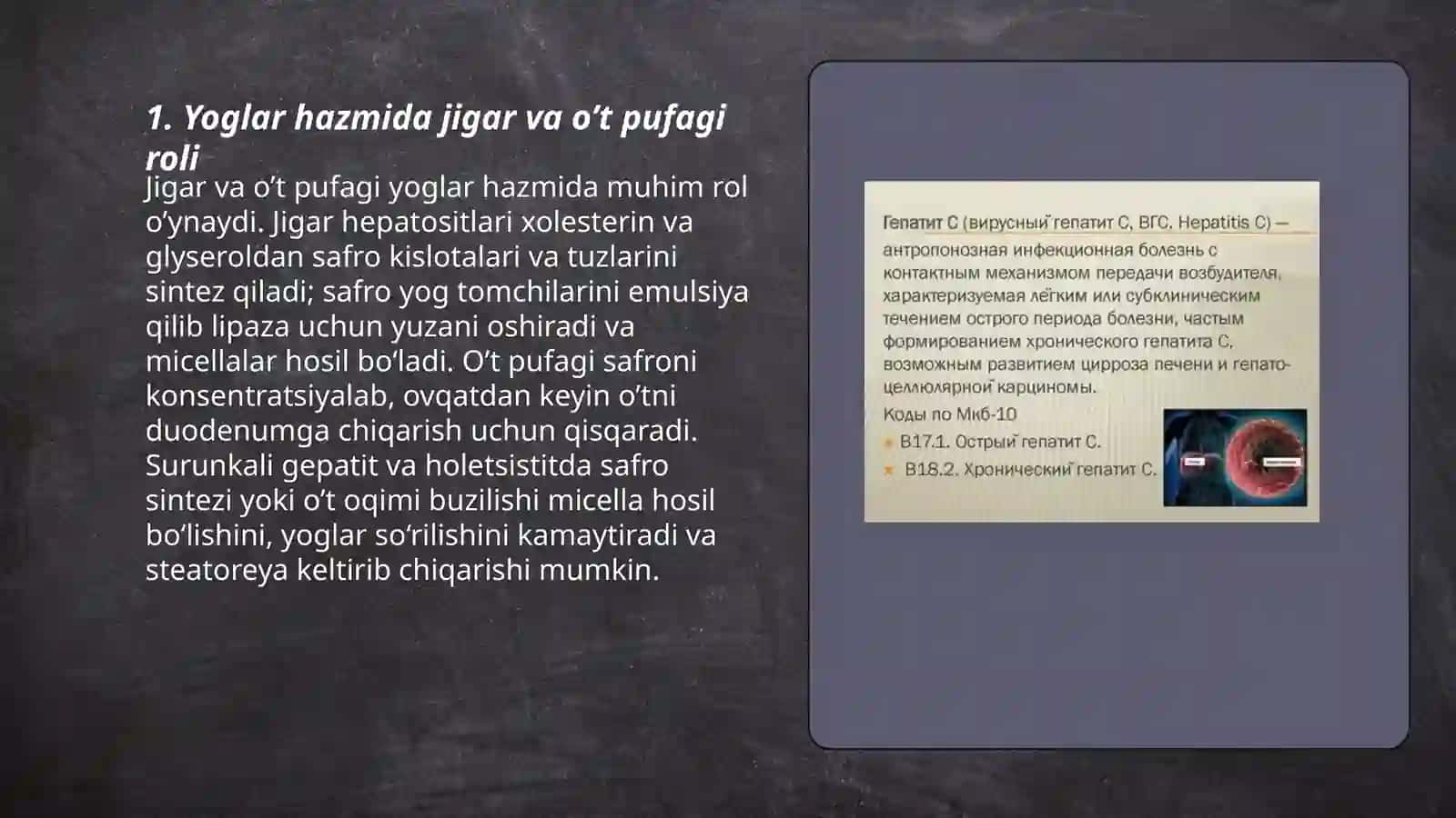 Surunkali gepatit va holetsistitlarda yoglar hazmlanishi 3