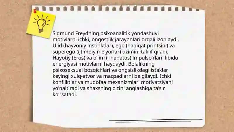 Sigmund Freyd: psixoanalitik yondashuv va ichki motivlar 3