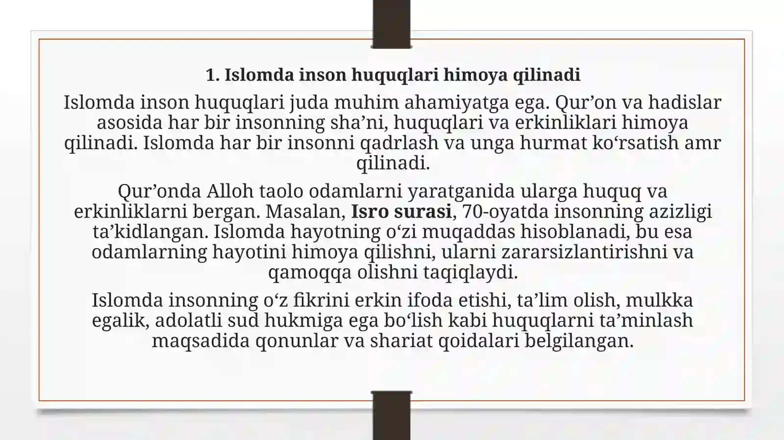 Islomda inson huquqlari, ijtimoiy tenglik, adolat va bag‘rikenglik 3