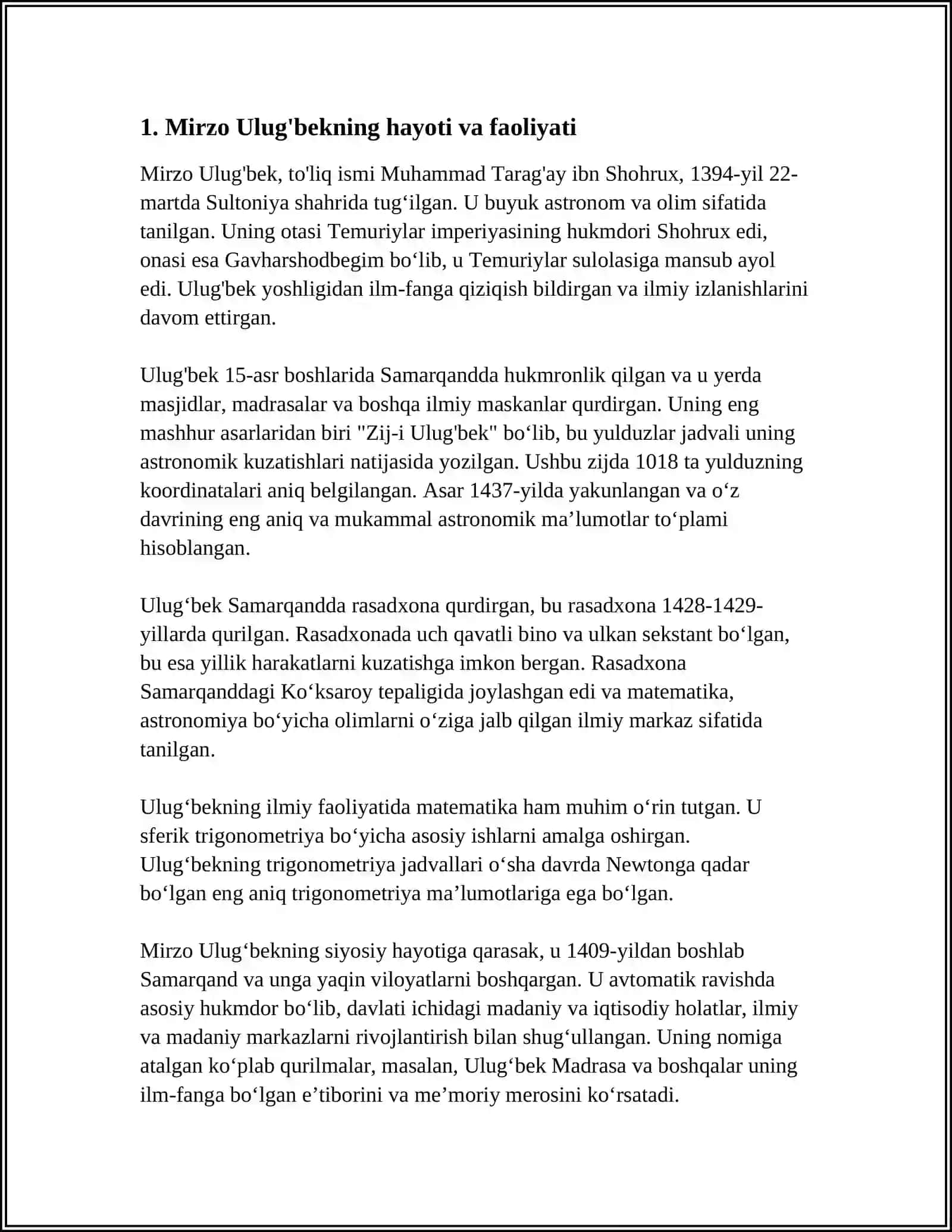 MIRZO ULUGBEK MAMLAKAT ARBOBI VA ULUG' OLIM 3