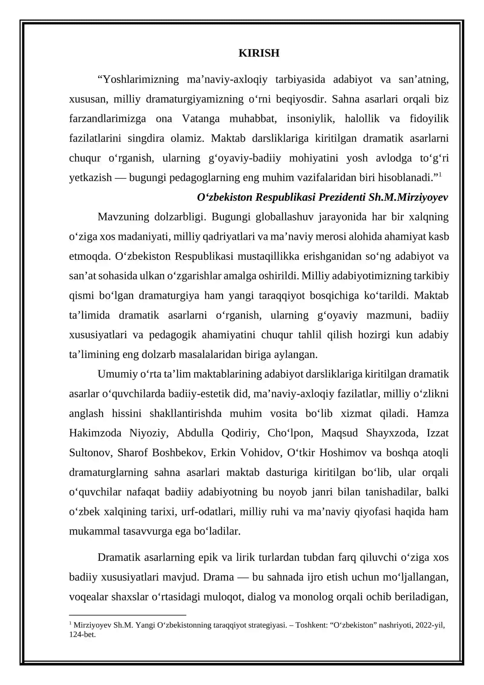 Dramatik asarlar tahlilida  voqea va personajlar  qahramon va muallif nutqini o'rganish  xususiyatlari  (Maktab darsliklariga kiritilgan asarlar misolida) 3