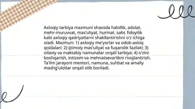 Axloqiy tarbiya mazmuni 3