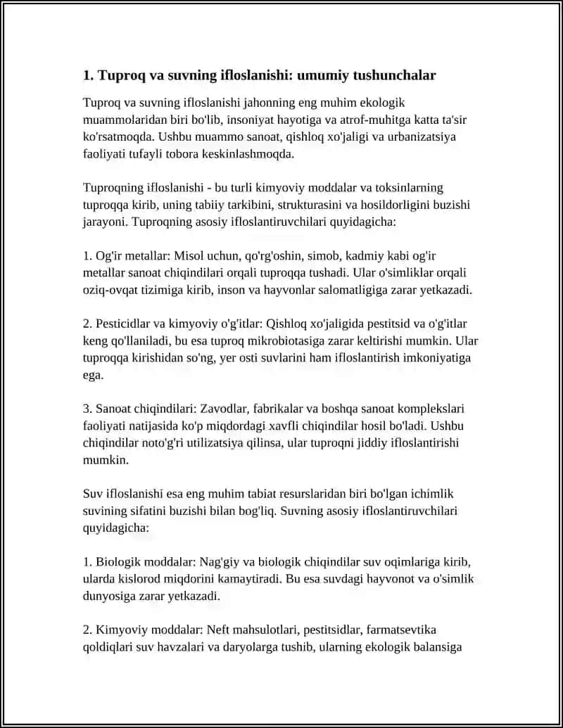 TUPROQ VA SUNNING IFLOSLANISHI HAQIDA REFERAT 3