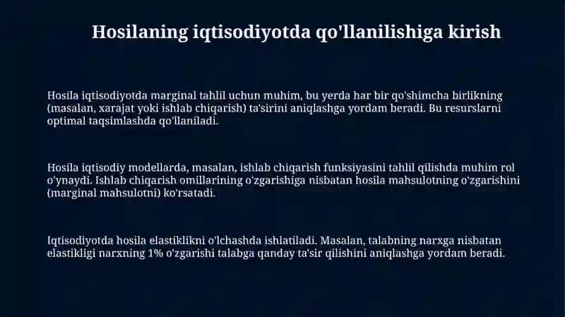 Hosila iqtisodiyga tadbiqi 3