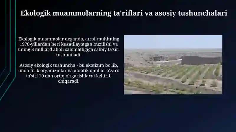 Ekologik muammolar va asosiy omillar 3