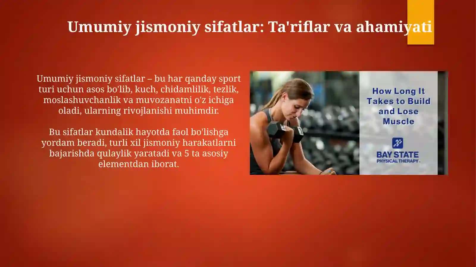 Umumiy jismoniy sifatlar va rivojlanish mashqlari 3