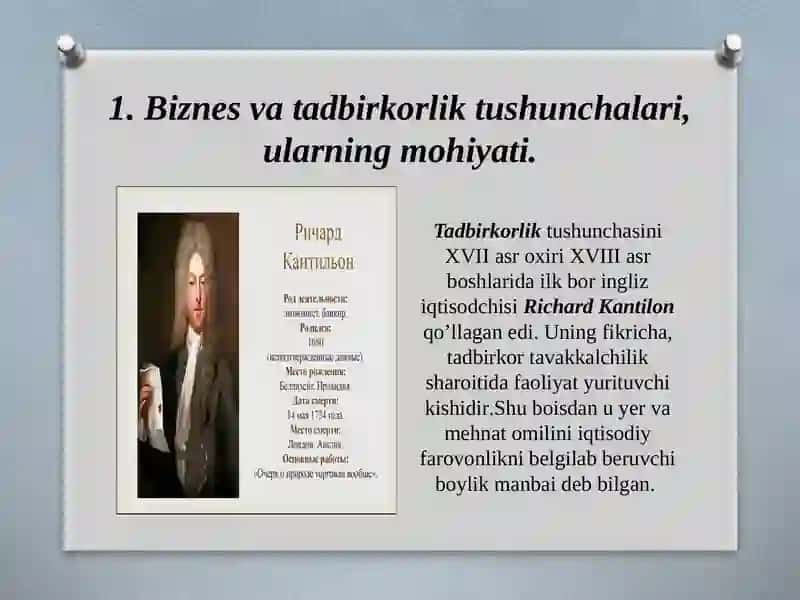 Biznes asoslari fanining mohiyati, iqtisodiyotdagi ahamiyati, biznes va tadbirkorlikning turlari va shakllari 3