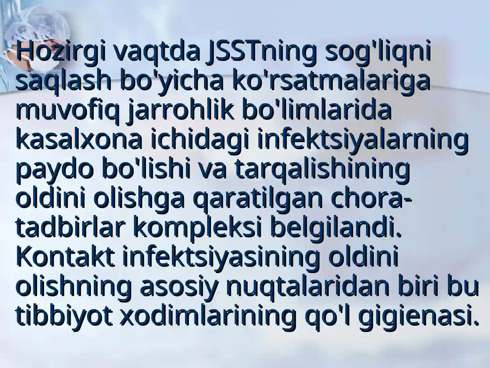 Xirurg qo‘lini operatsiyaga tayyorlash, ishlov berish va operatsiya maydonini tayyorlash usullari 3