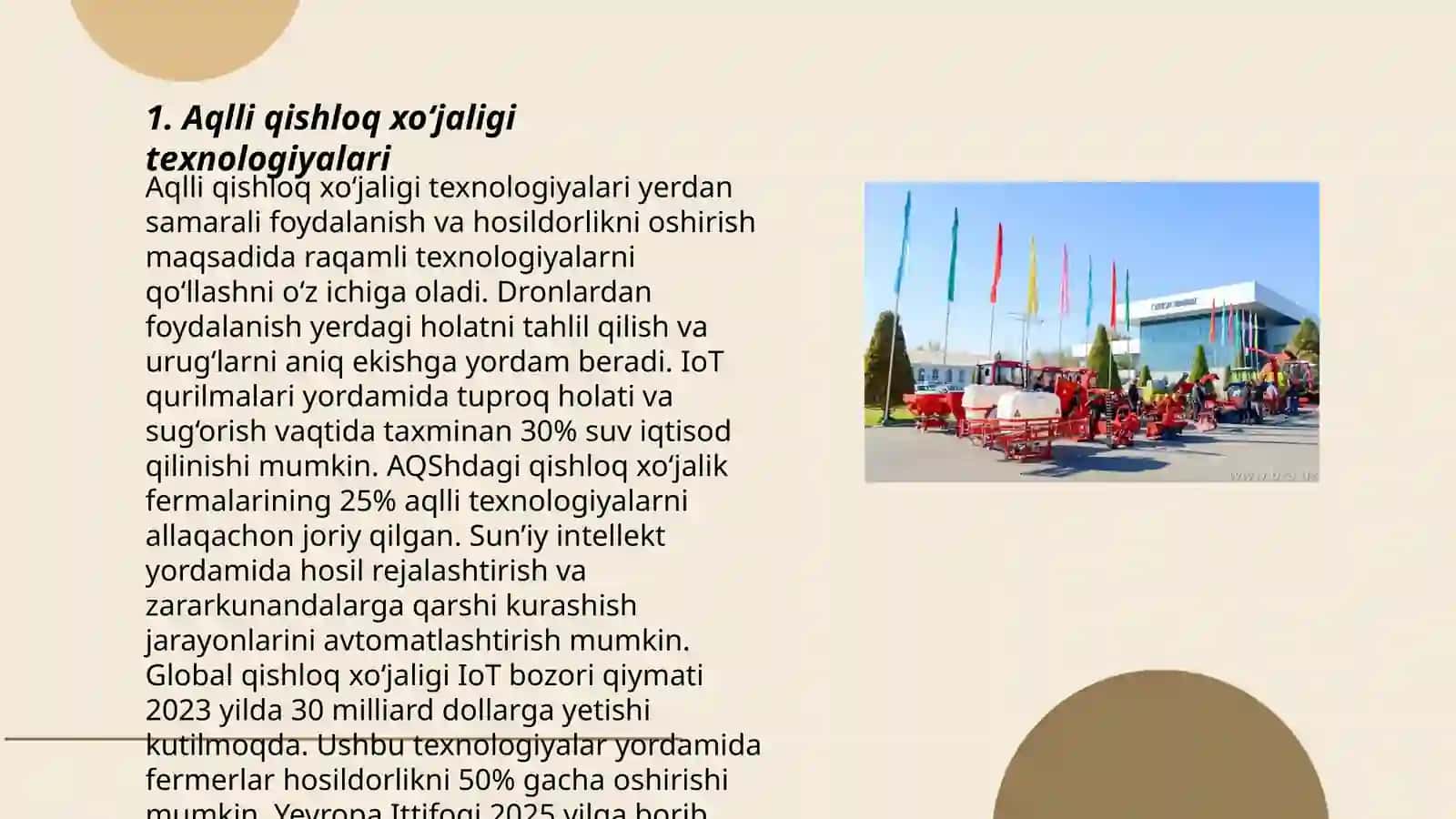 Aqlli qishloq xo‘jaligi texnologiyalari 3