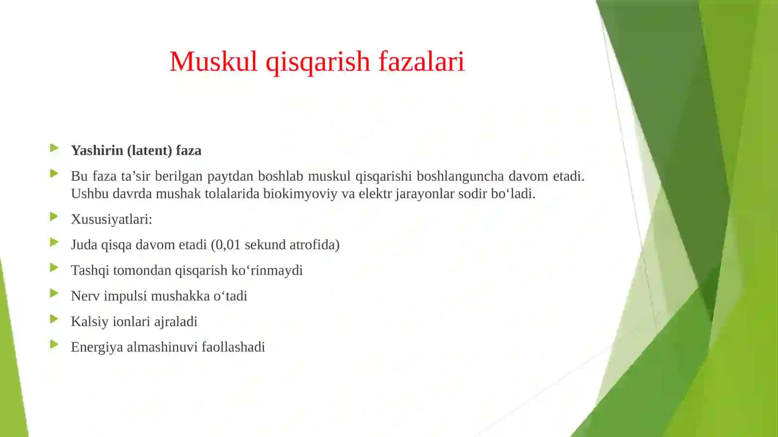 Muskul qisqarish fazalari 3