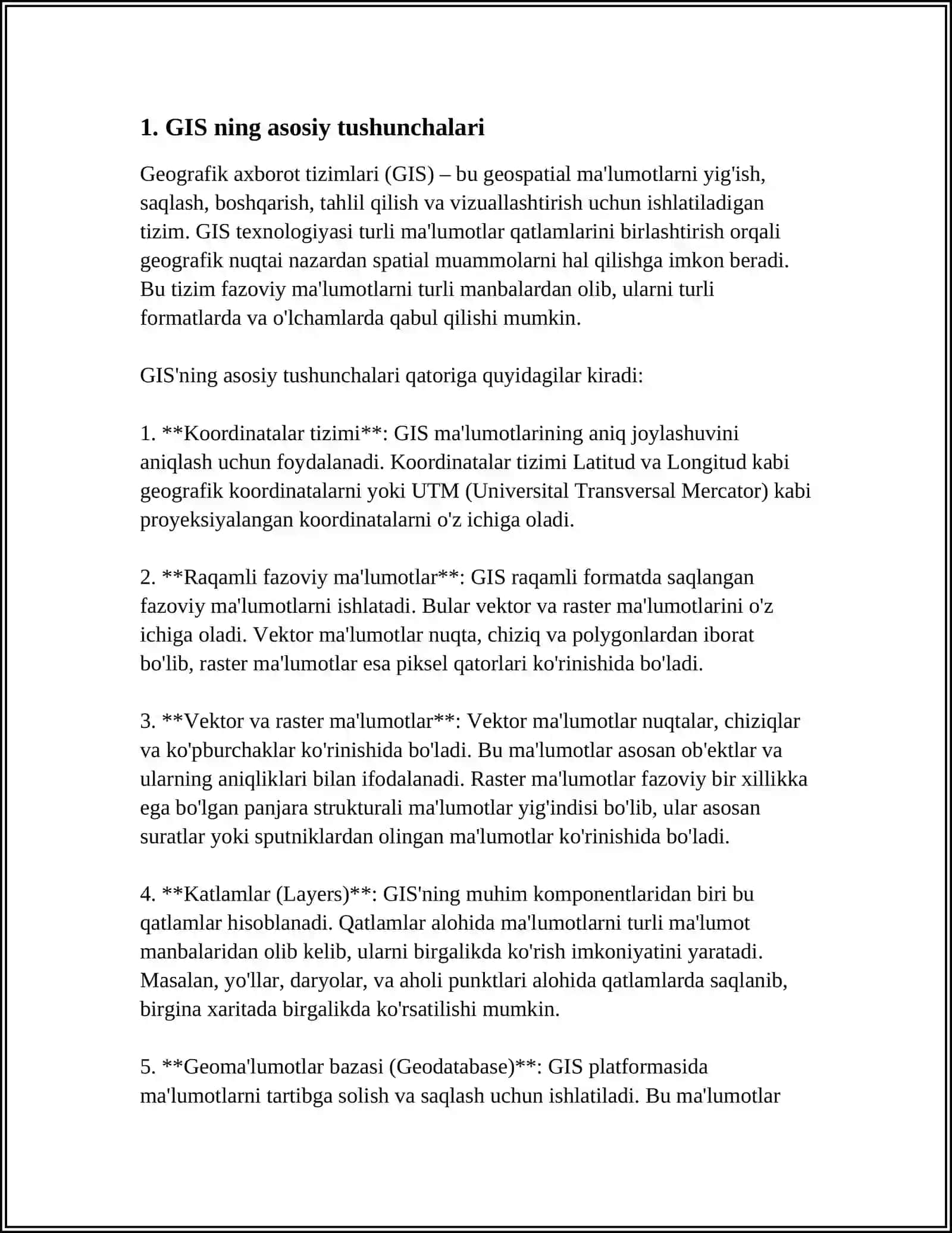 ARC GIS GEOGRAFIK AXBOROT TIZIMI HAQIDA MALUMOT BERING 3
