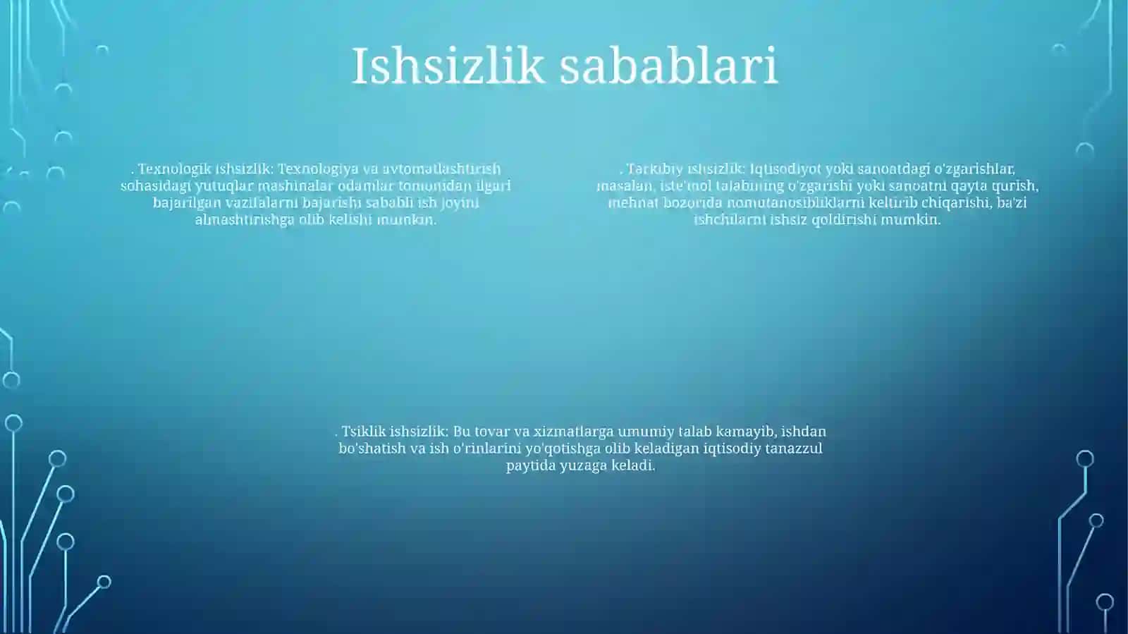 Ishsizlik 3
