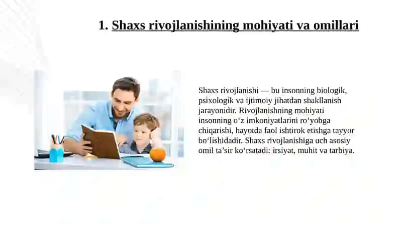 Shaxsning rivojlanishi, tarbiyasi va ijtimoiylashuvi, tarbiya maqsadi va vazifalari 3