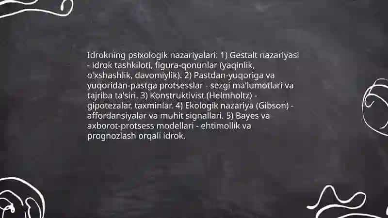 Idrokning psixologik nazariyalari 3