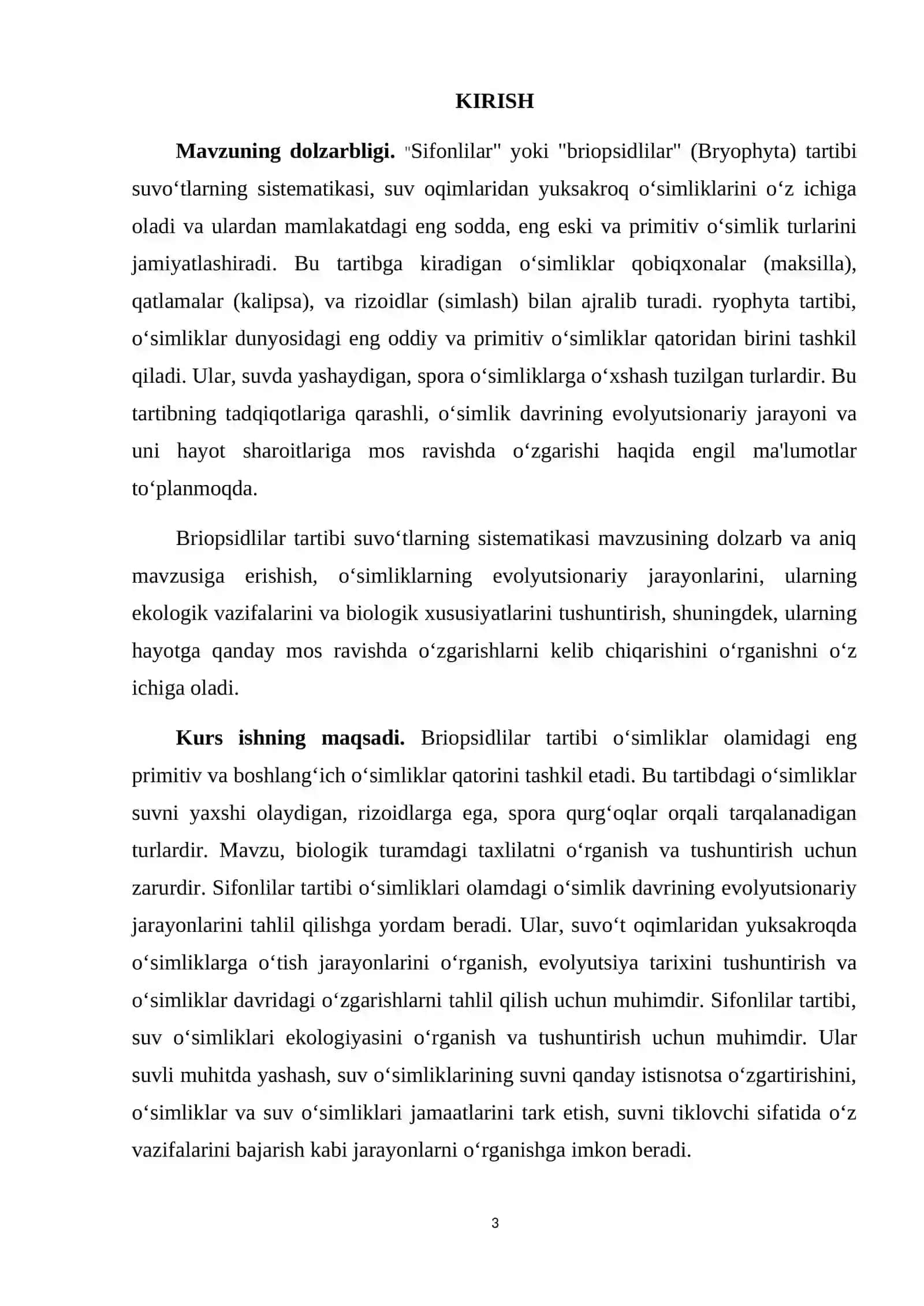 Briopsidlilar yoki sifonlilar tartibi suvoʻtlarning sistematikasi 3