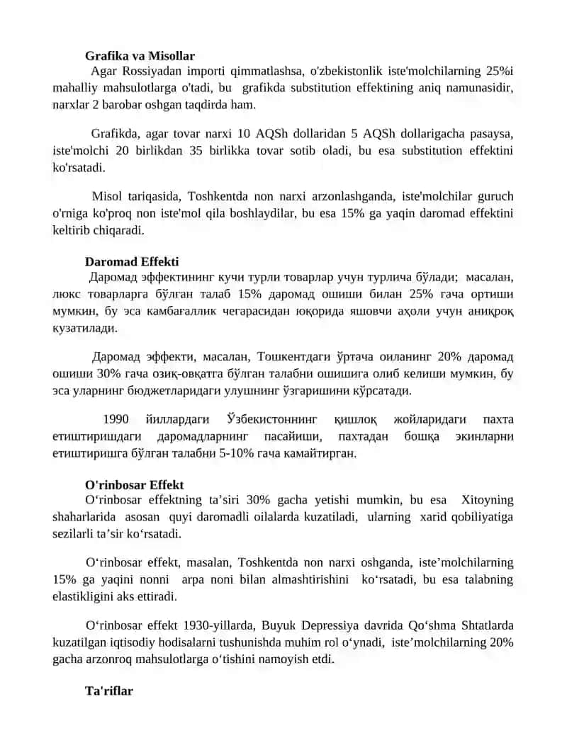 Daromad va almashtirish samarasi 3