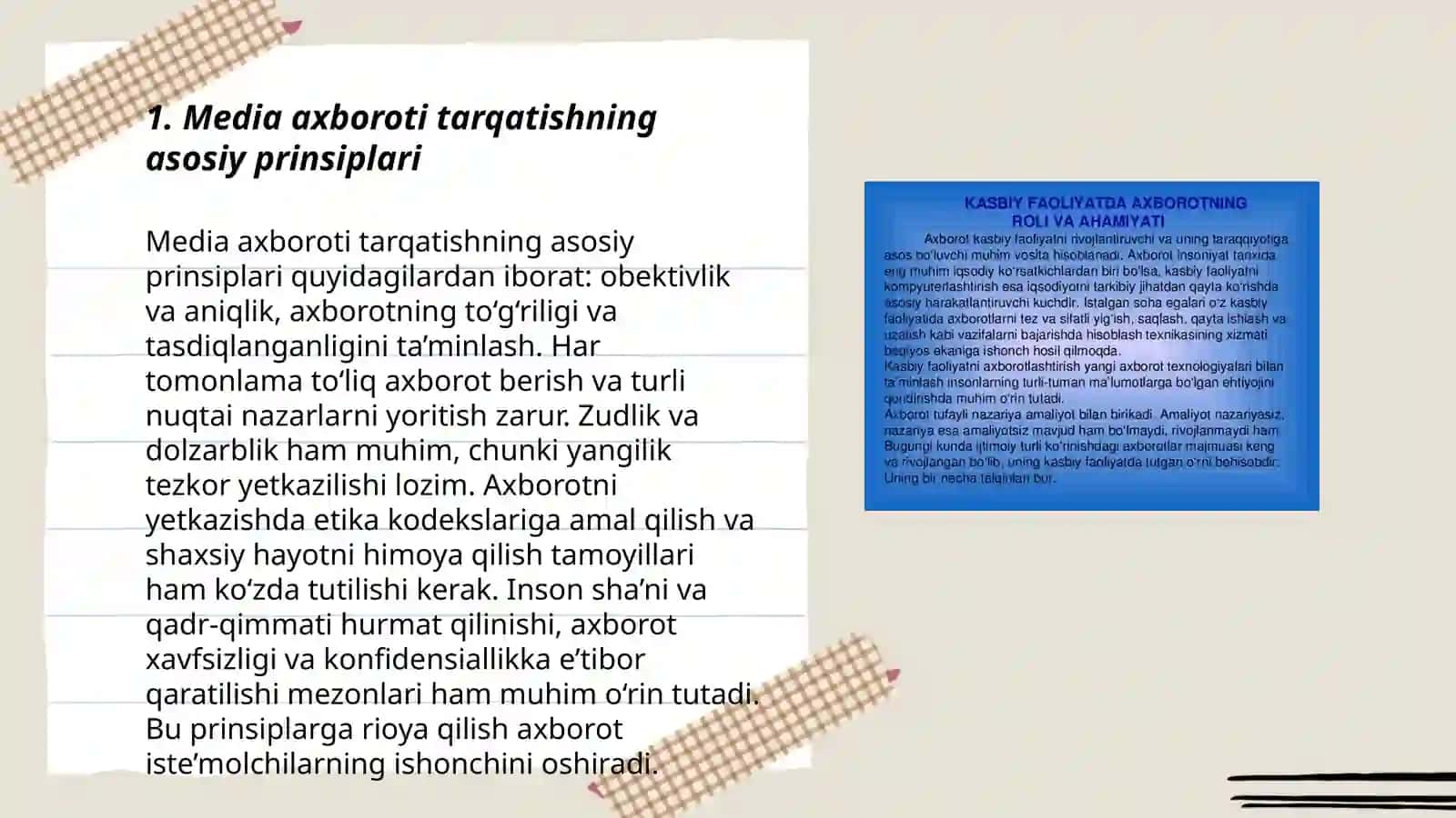 Media axboroti tarqatishning asosiy prinsiplari 3