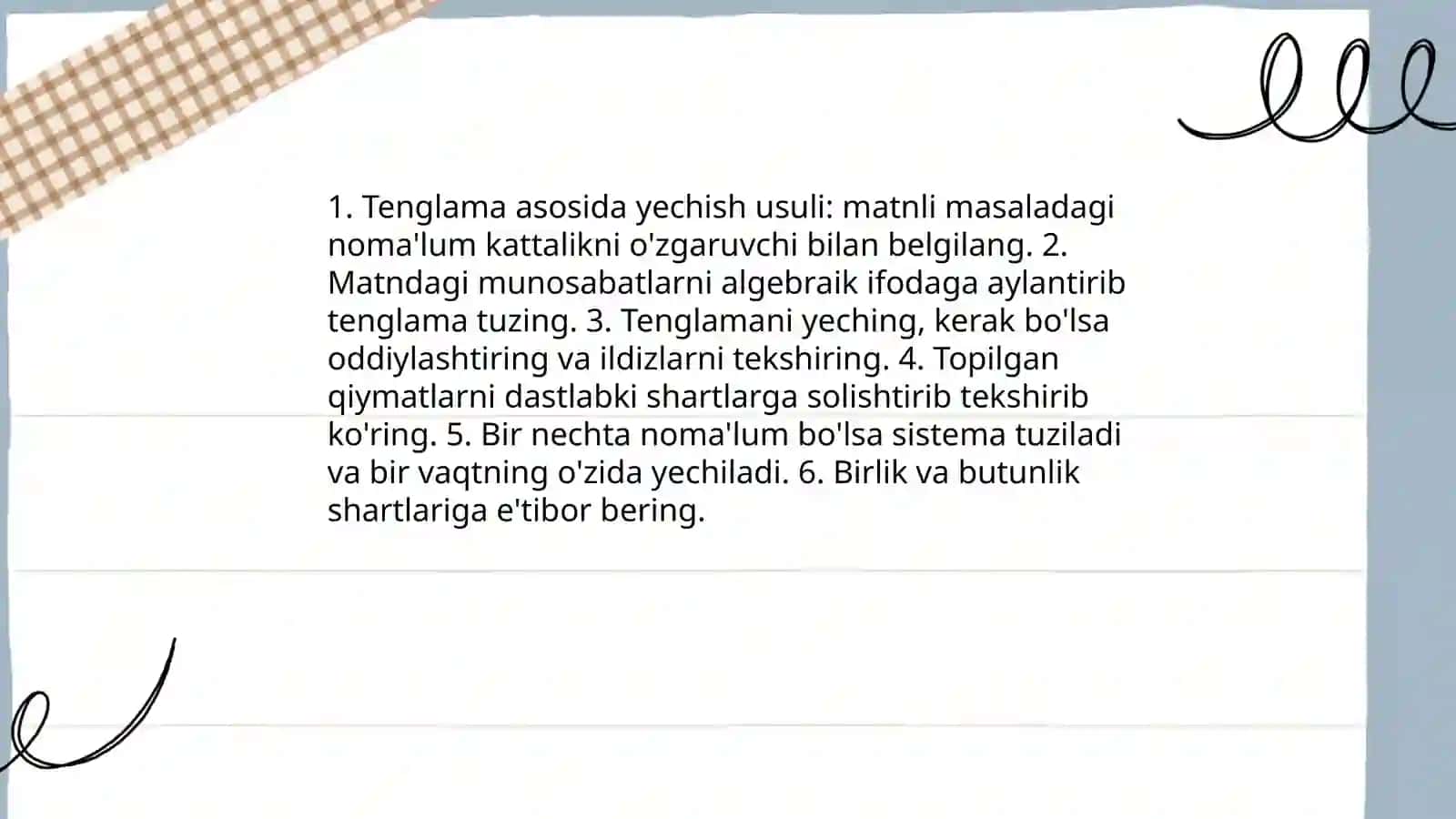 Matnli masalalarni yechishning maxsus usullari 3