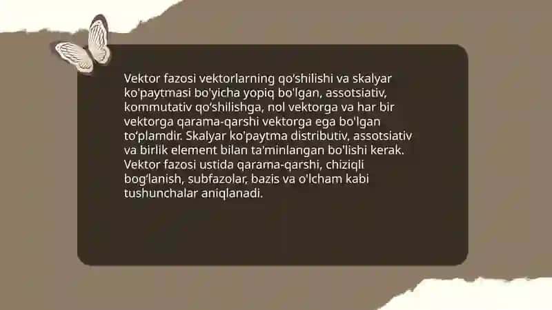 Vektor fazolari va ularning elementlari 3