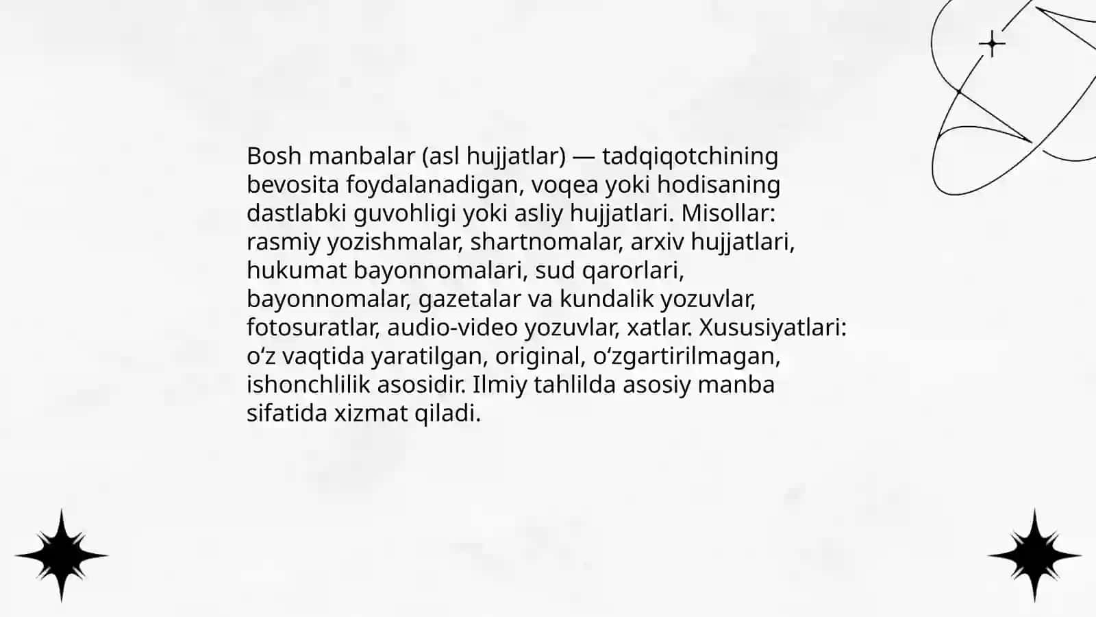 Manbalar va adabiyotlar turlari 3