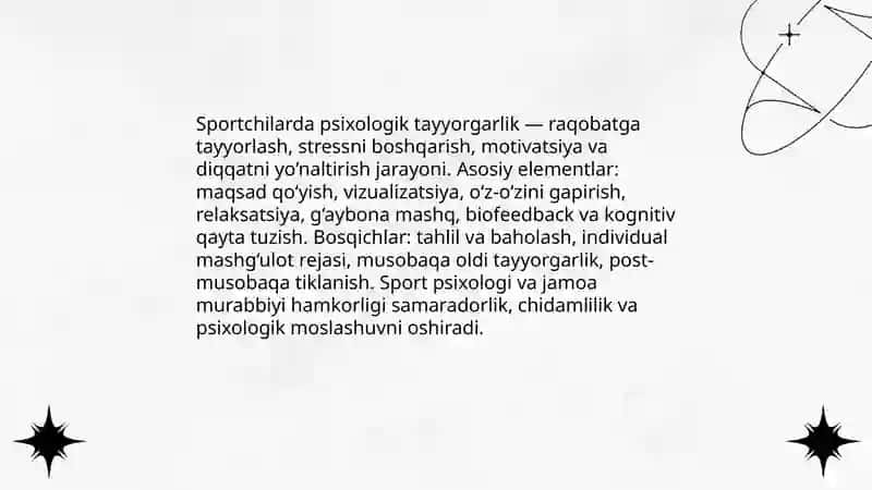 Sport sohasida psixologik faoliyat 3