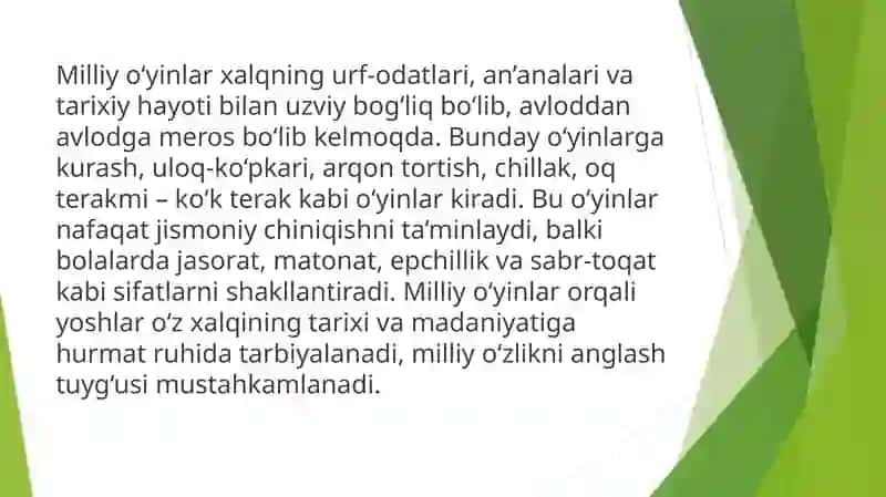 Milliy va harakatli o'yinlar 3
