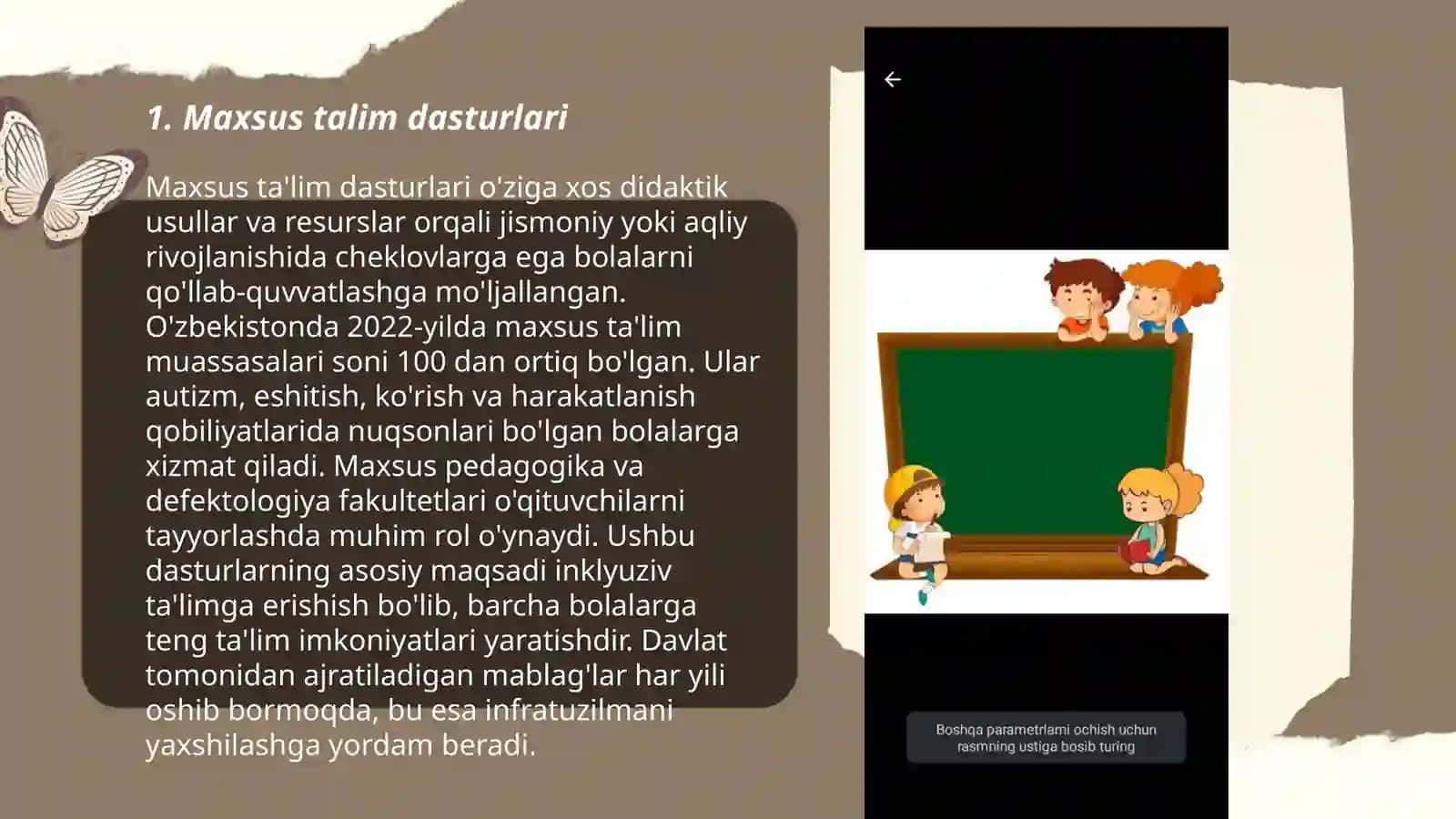 Talim tashkilotlarida alohida yordamga muhtoj bolalarni talim olishini qoʻllab quvvatlash texnologiyalari 3