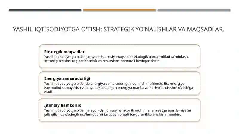 Yashil iqtisodiyotga o'tish siyosati 3