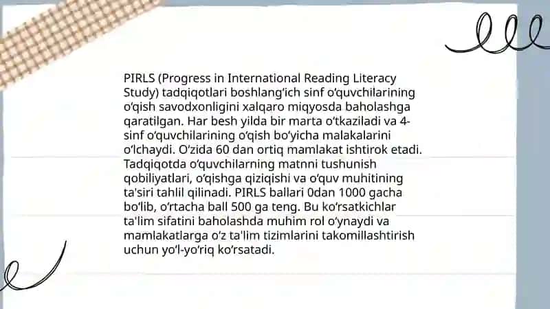 PIRLS Tadqiqotlari 3