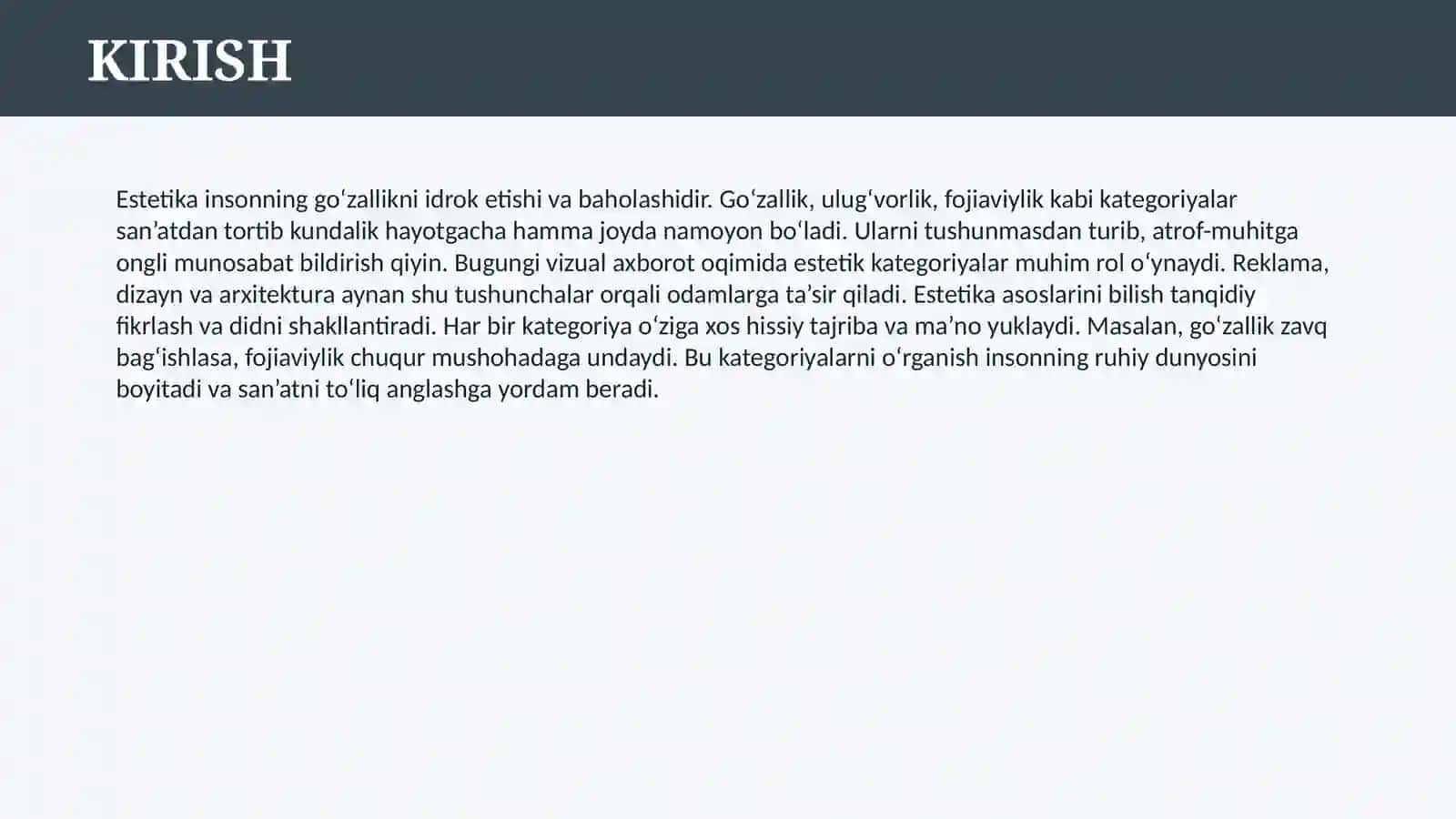 ESTETIKANING ASOSIY KATEGORIYALARI 3