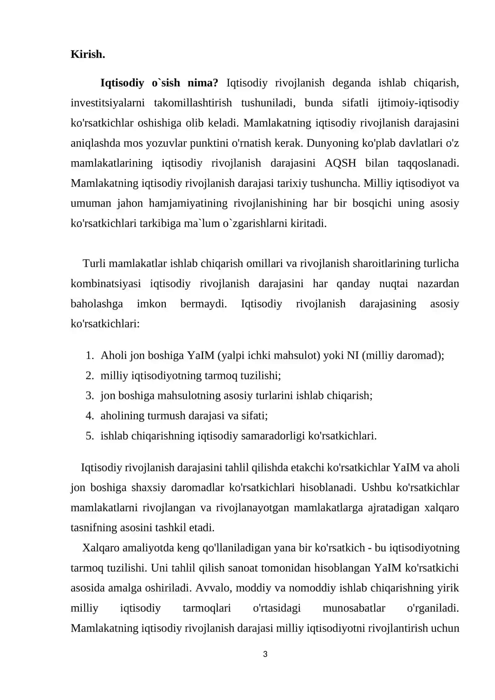 Arab mamlakatlarining iqtisodiy o`sish sabablari va ularning jahon xo`jaligidagi o`rni 3