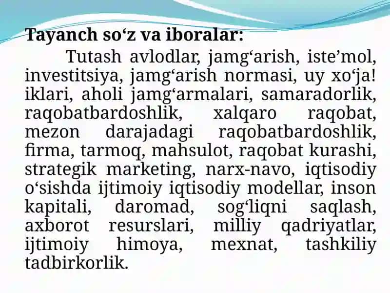 TUTASH-AVLODLAR IQTISODIY O`SISH MODELLARI 3