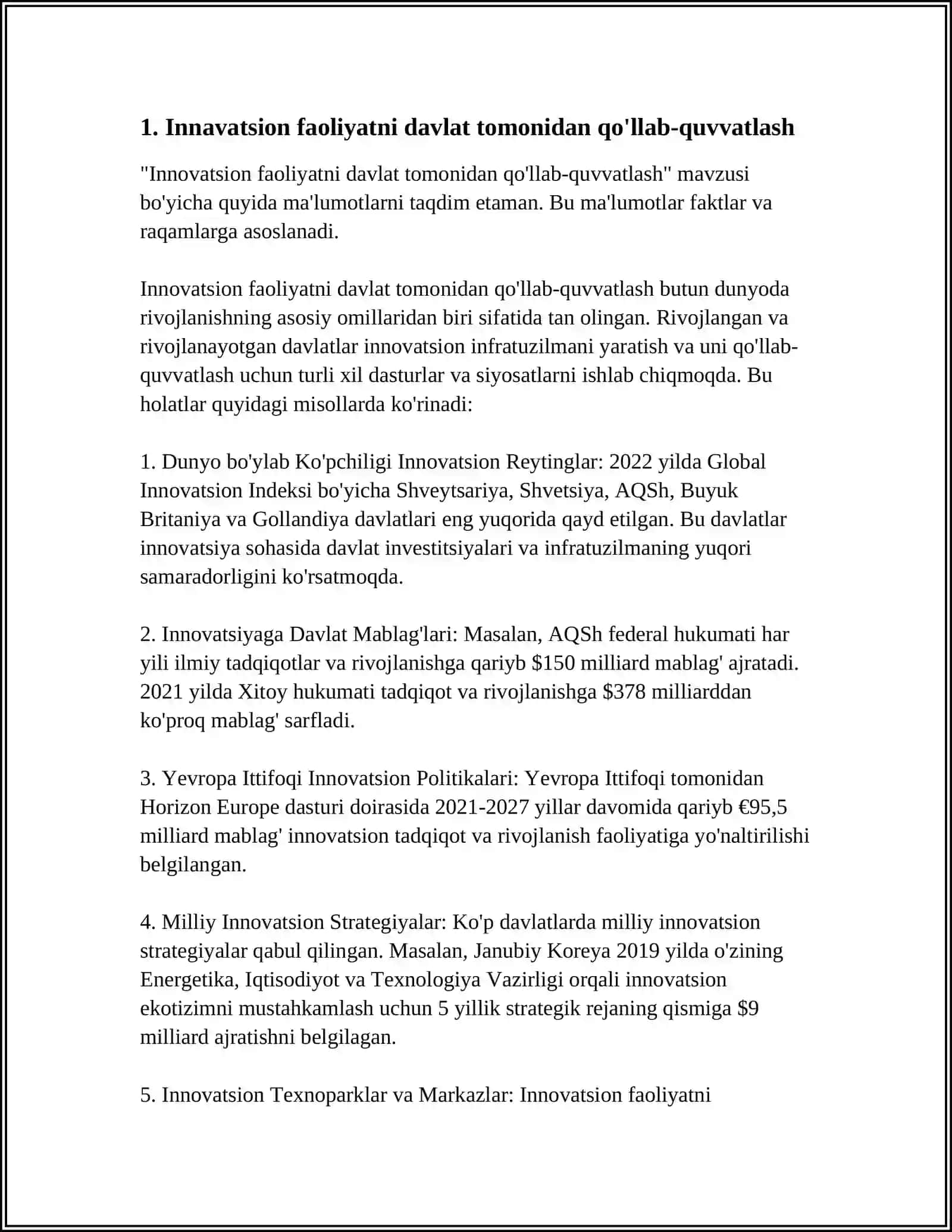INNAVATSION FAOLIYATNI DAVLAT TOMONIDAN TARTIBGA SOLISH 3