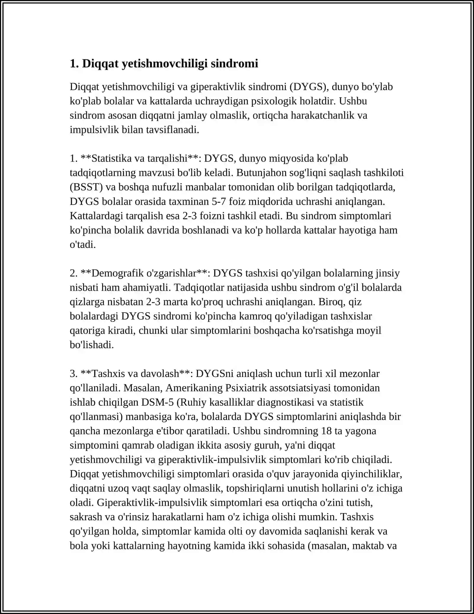 XOTIR DIQQAT VA INTELLEKT BUZILISHLARI 3