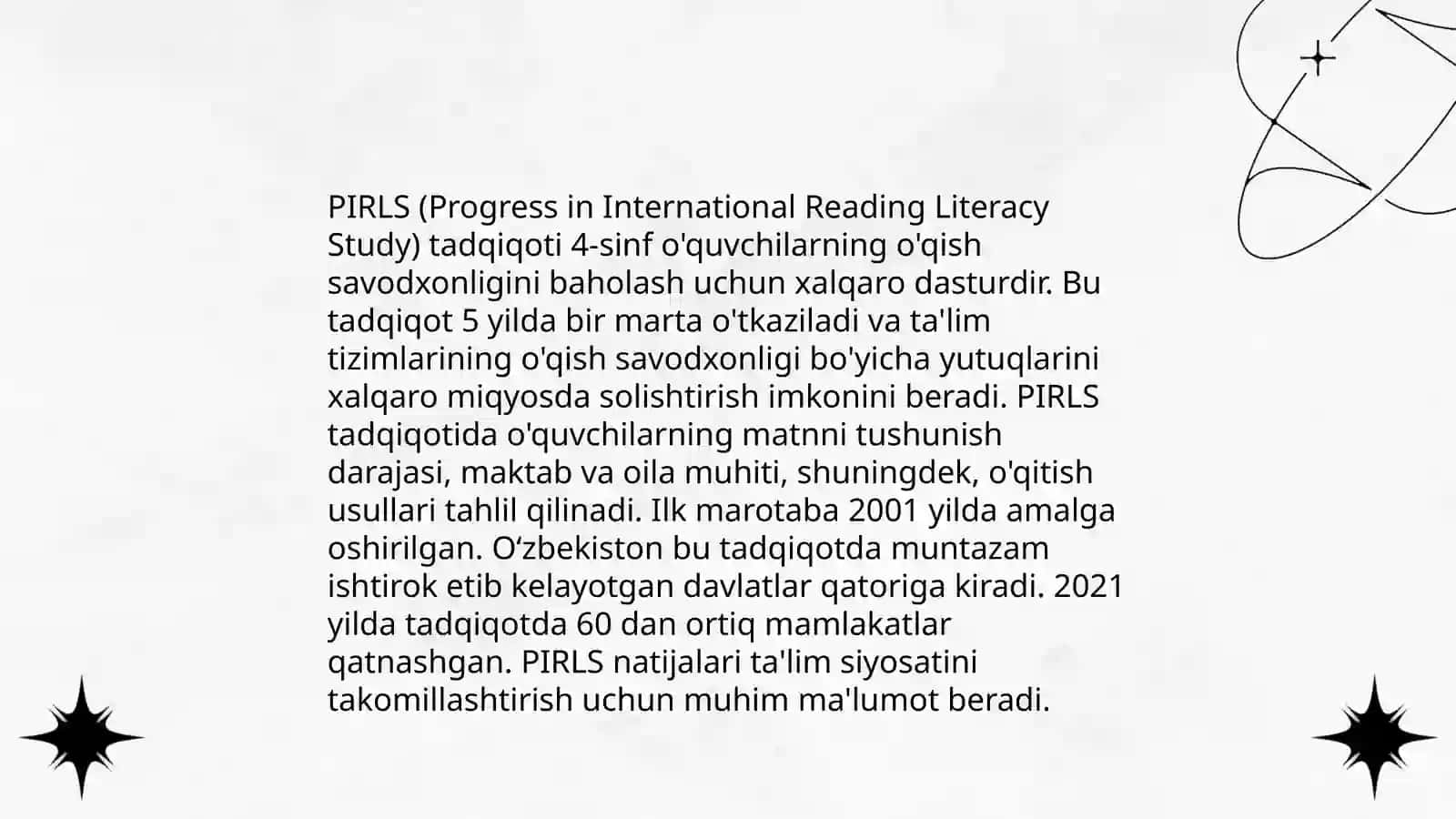 PIRLS xalqaro tadqiqotiga oid yangi matn asosida topshiriqlar ishlab chiqish 3