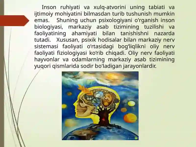 Psixologiya fanining zamonaviy fanlar tizimida tutgan o'rni 3