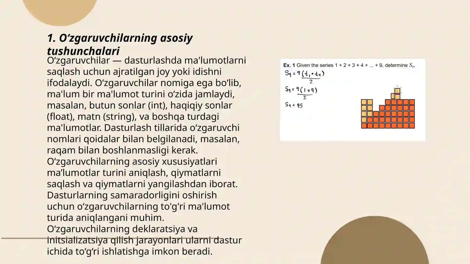 O‘zgaruvchi miqdorlar matematikasi 3