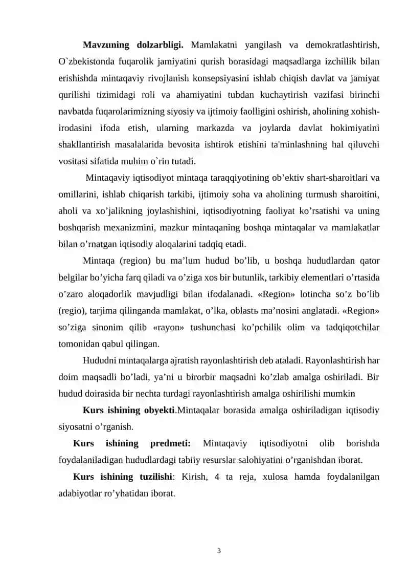 Mintaqaviy iqtisodiy siyosatni amalga oshirishda mamlakatimizni tutgan yo’llari va usullari 3
