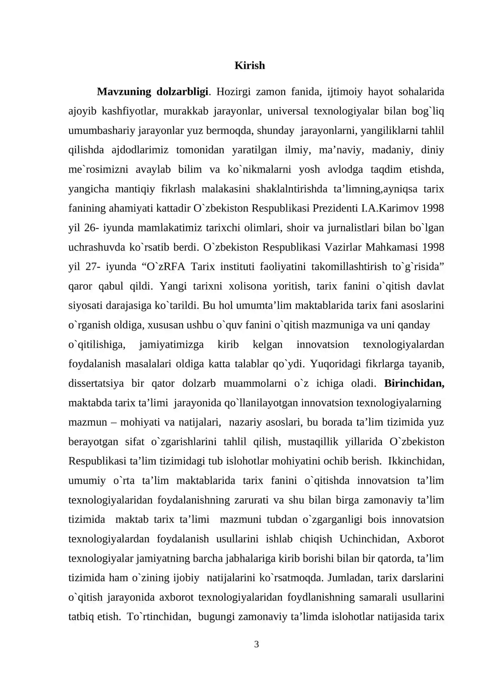 TARIX FANINI O’QITISHDA AXBOROT TEXNOLOGIYALARIDAN FOYDALANISHNING NAZARIY BA METODIK ASOSLARI 3