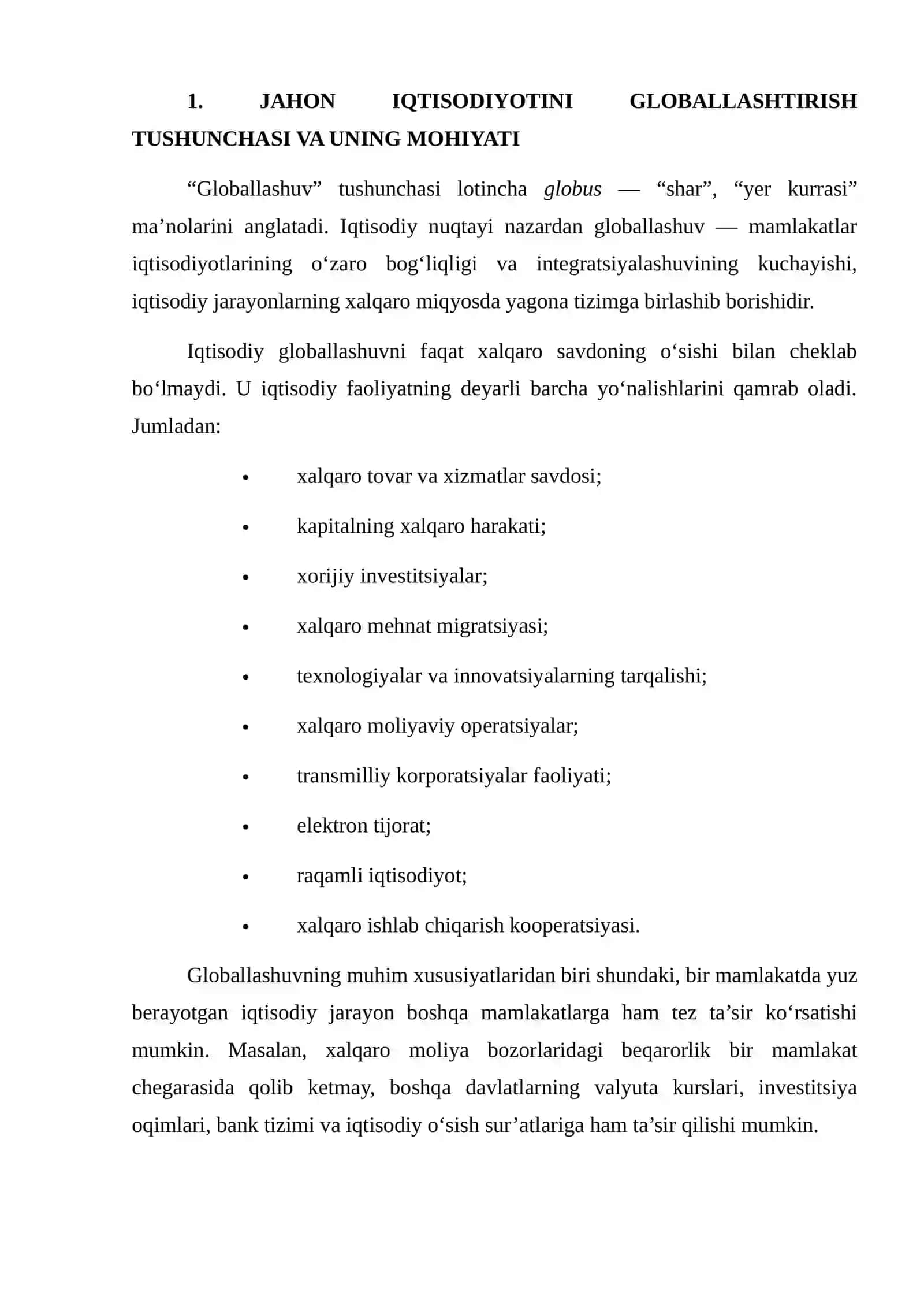 Jahon Iqtisodiyotini Globallashtirish Omillari va Rivojlanish Bosqichlari 3
