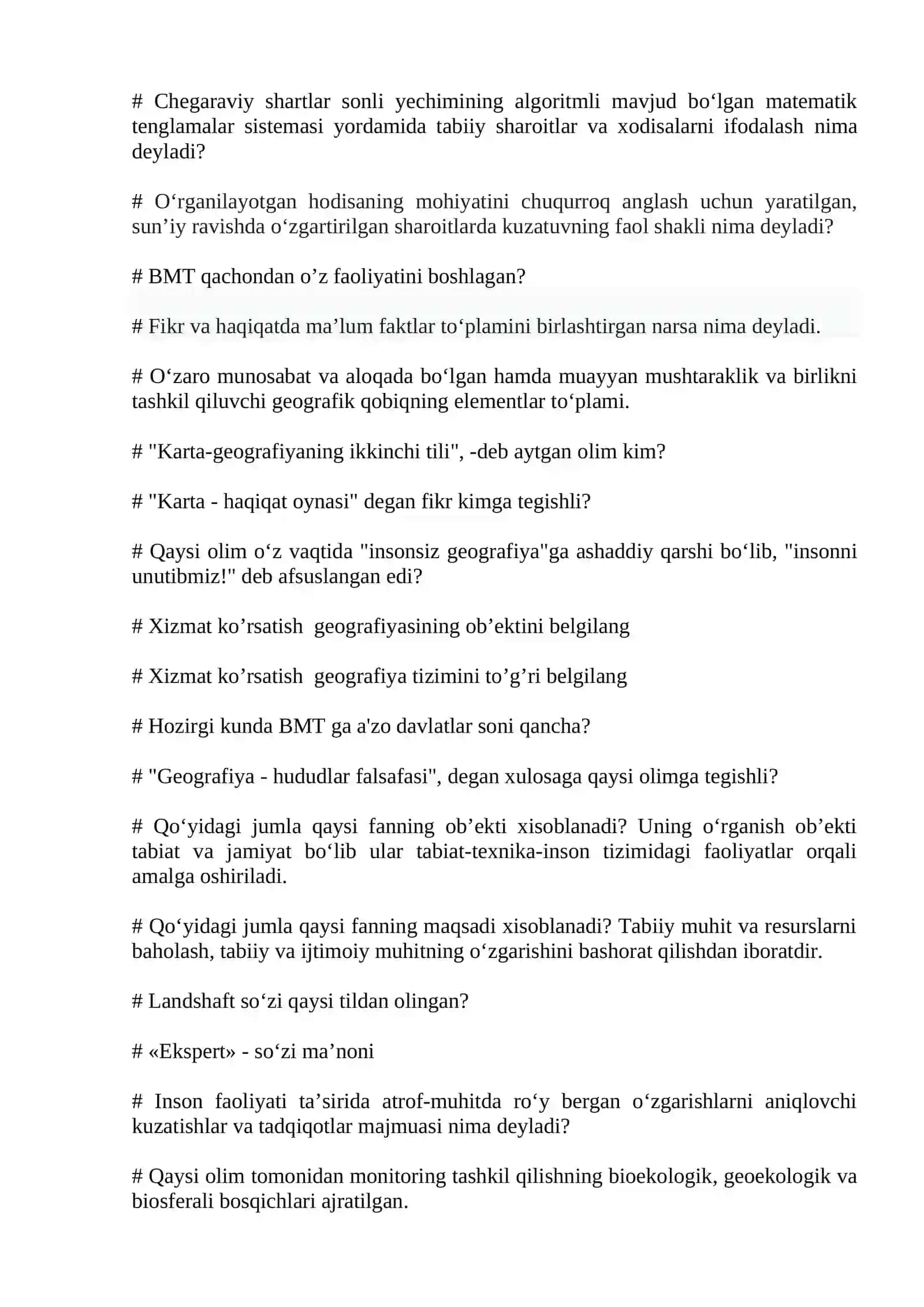 Geografiya fanining tartibi va muqobillarini o‘rganish 3