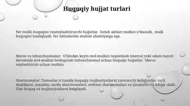HUQUQIY-ME'YORIY HUJJATLARNING MOHIYATI 3
