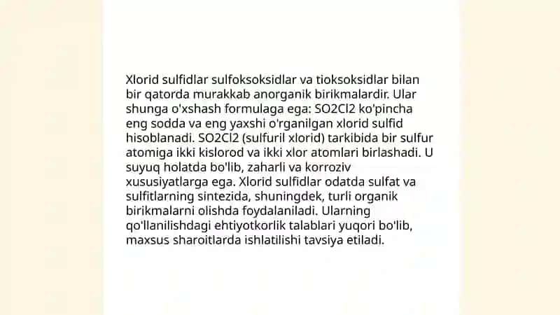 Xlorid sulfidlar 3